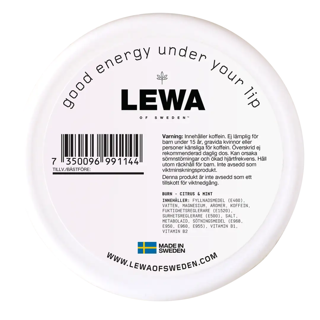 LEWA Func No Nico Burn Citrus Mint back